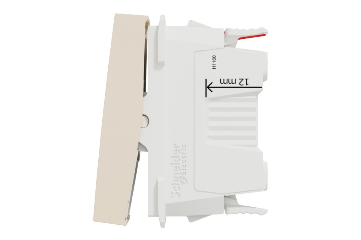 Перемикач прохідний 1-клавішний, 10А, 1 модуль, бежевий Unica New Studio (NU310344)