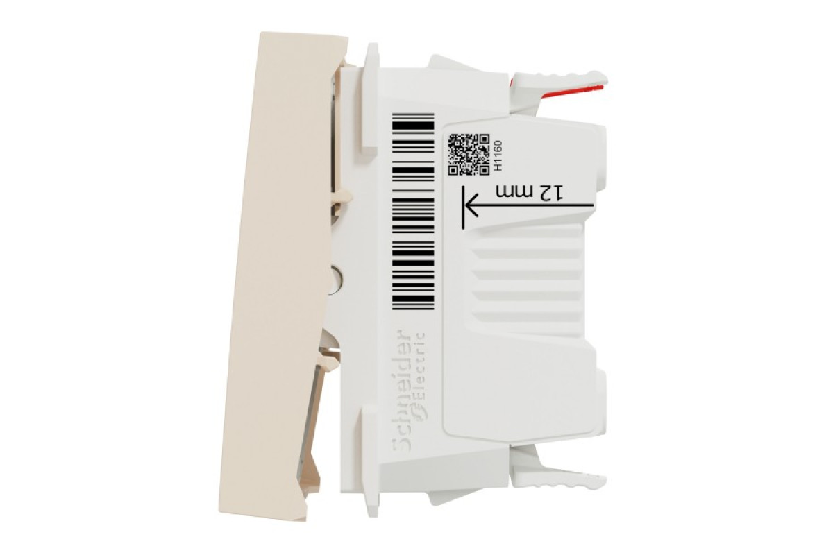 Перемикач прохідний 1-клавішний, 10А, 2 модулі, бежевий Unica New Studio (NU320344)