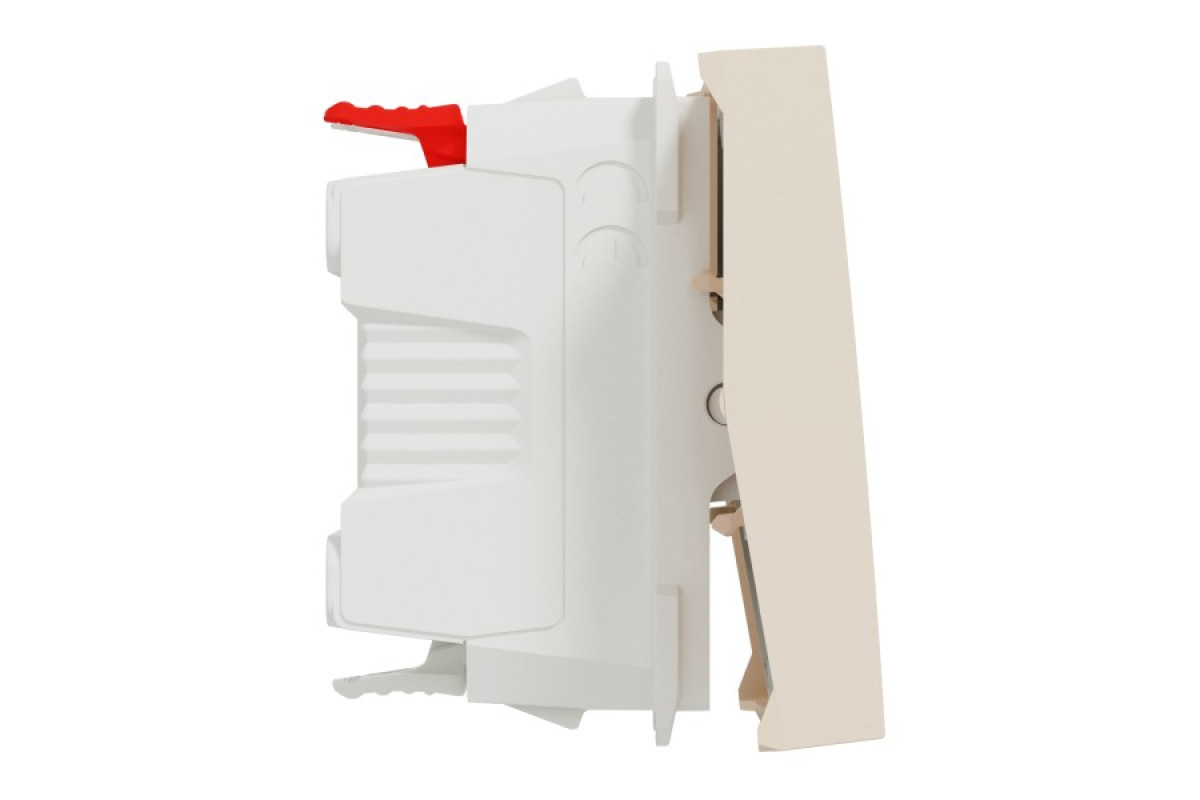 Перемикач прохідний 1-клавішний, 10А, 2 модулі, бежевий Unica New Studio (NU320344)