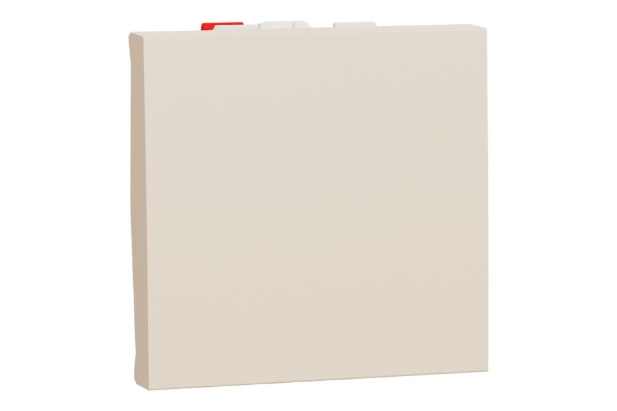 Перемикач прохідний 1-клавішний, 10А, 2 модулі, бежевий Unica New Studio (NU320344)