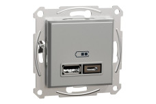 Подвійна USB зарядка 2.4 A Asfora алюминий (EPH2700361)