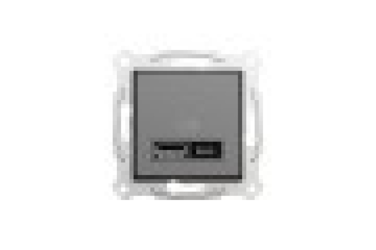 Подвійна USB зарядка 2.4 A Asfora антрацит (EPH2700371)