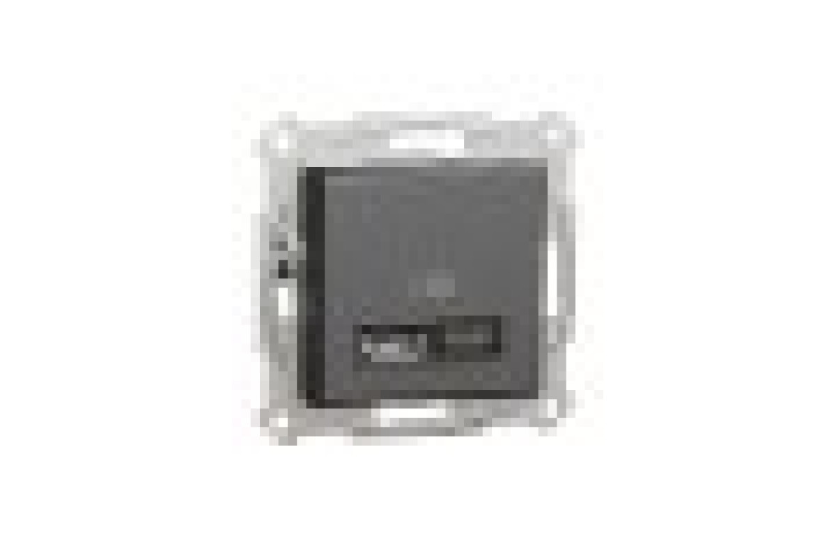 Подвійна USB зарядка 2.4 A Asfora антрацит (EPH2700371)