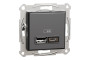 Подвійна USB зарядка 2.4 A Asfora антрацит (EPH2700371)