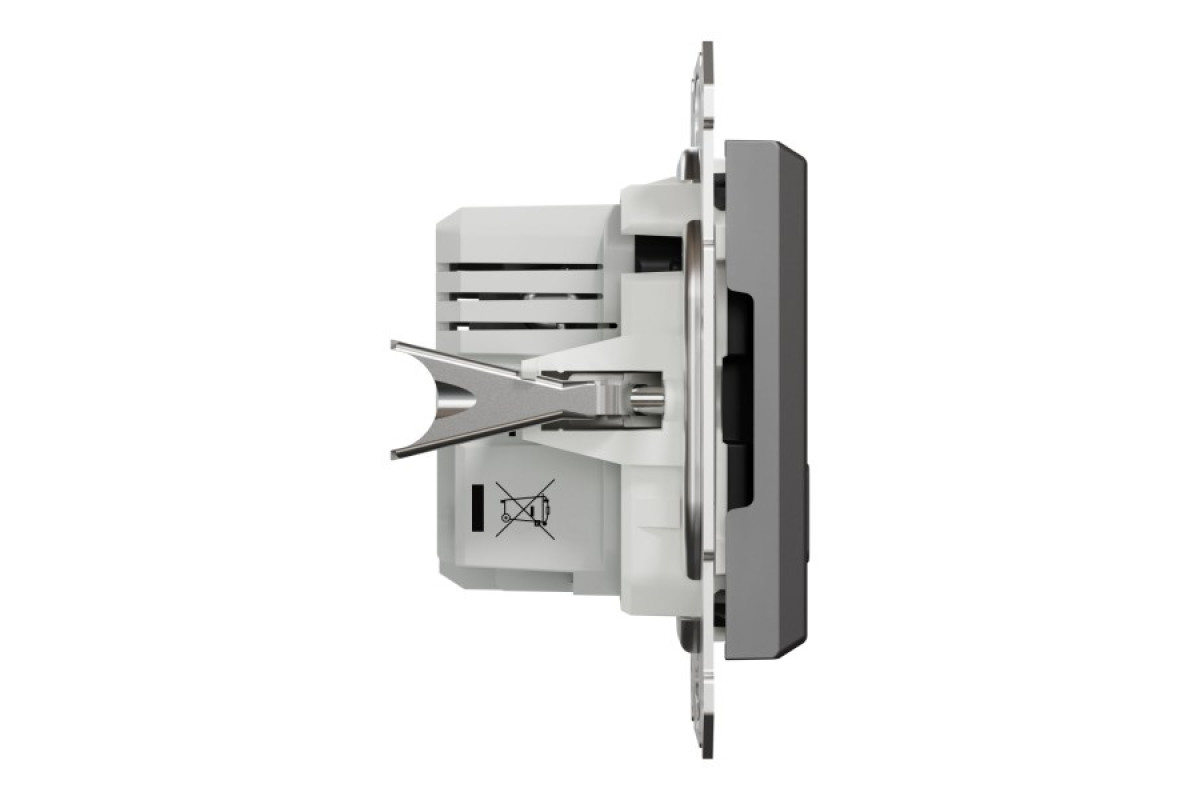 Подвійна USB зарядка 2.4 A Asfora антрацит (EPH2700371)