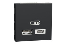 Подвійна USB розетка A+C антрацит (NU301854)