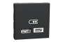 Подвійна USB розетка A+C антрацит (NU301854)
