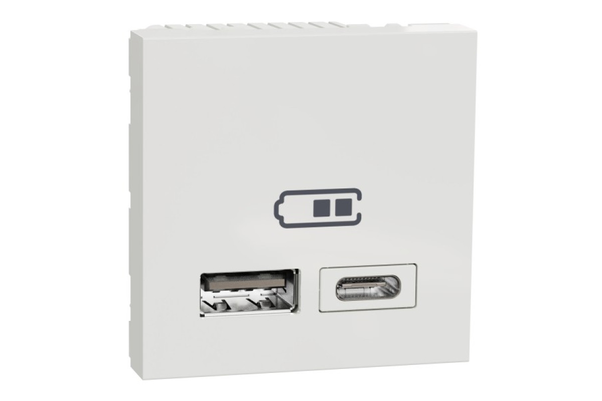 Подвійна USB розетка A+C білий (NU301818)
