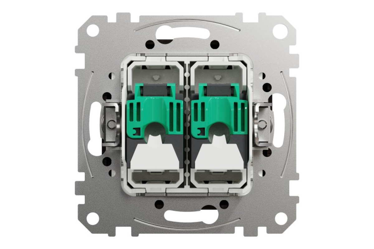 Подвійна комп'ютерна розетка RJ45 CAT 5E UTP, Венге Sedna Elements (SDD181452)