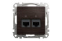Подвійна комп'ютерна розетка RJ45 CAT 5E UTP, Венге Sedna Elements (SDD181452)