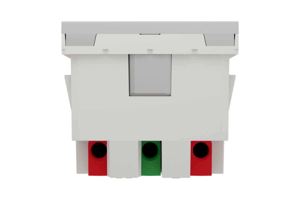 Подвійна розетка 45° зі шторками, з заземленням, алюміній (NU306730A)