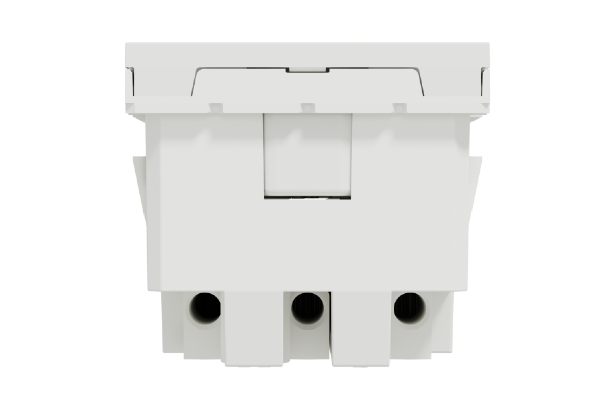Подвійна розетка 45° зі шторками, з заземленням, біла (NU306718A)