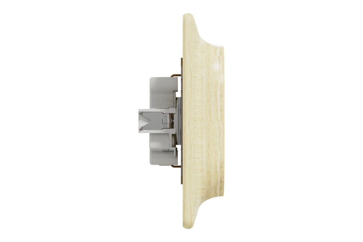 Подвійна розетка з заземленням та шторками, Береза Sedna Elements (SDD380221)