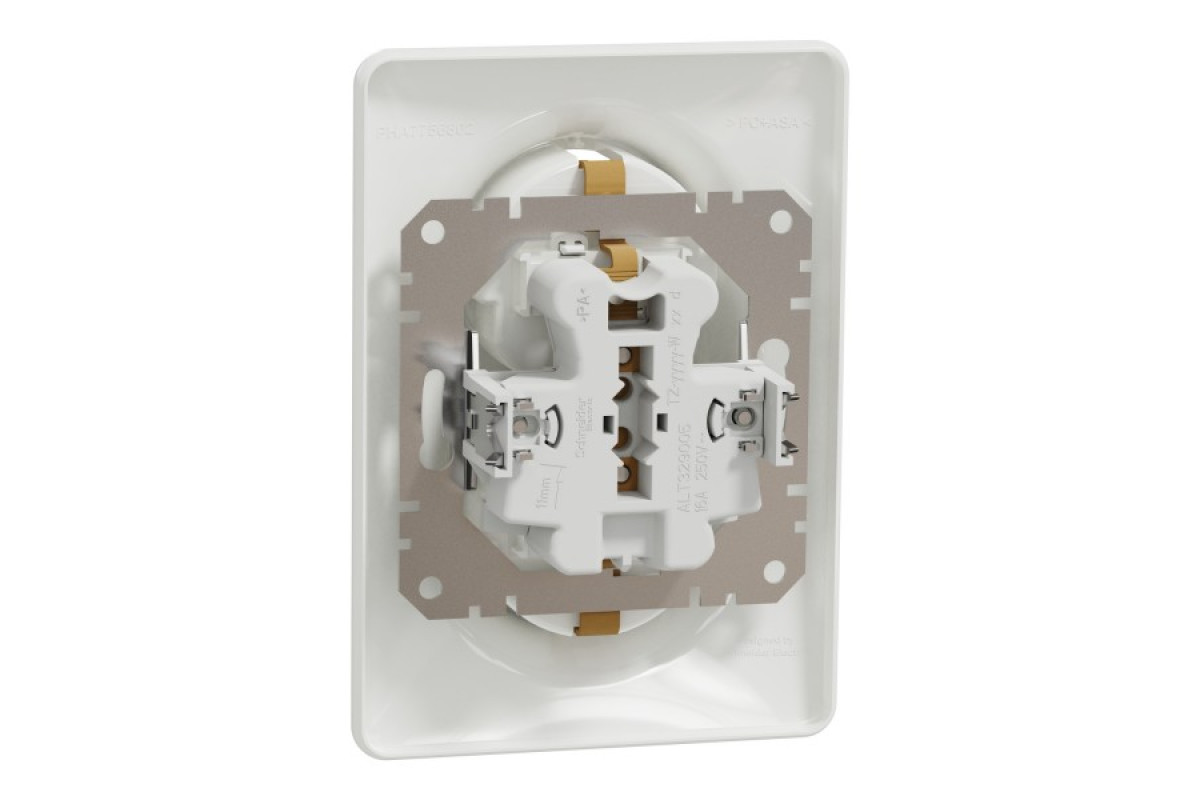 Двойная розетка с заземлением, со шторками Белый Sedna Design (SDD311221)