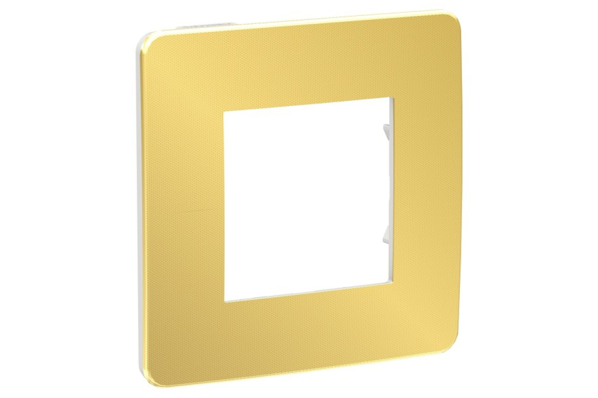 Рамка 1-постова Unica New, Золото/білий (NU280259)