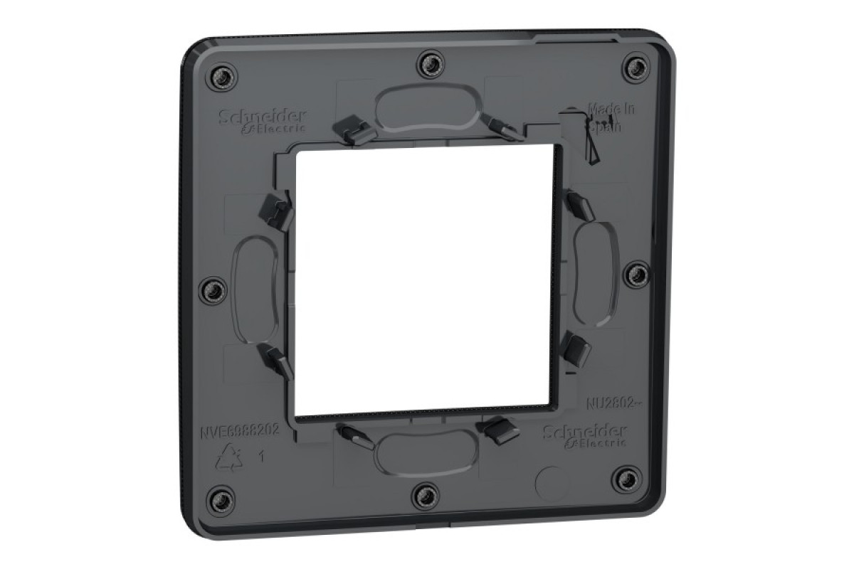 Рамка 1-постова Unica New, Нікель/антрацит (NU280253)