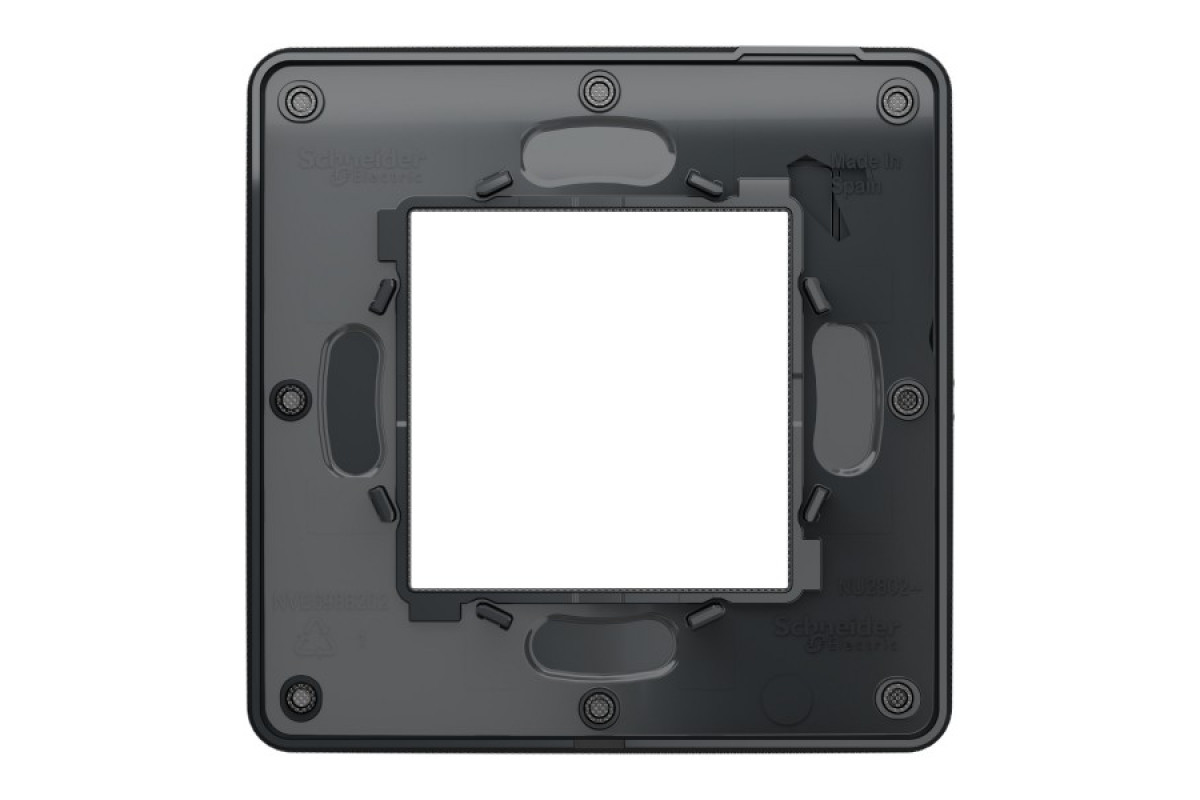 Рамка 1-постова Unica New, Нікель/антрацит (NU280253)