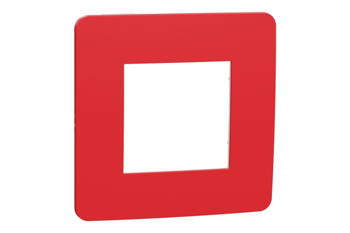 Рамка 1-постова Unica New, Червона/білий (NU280213)