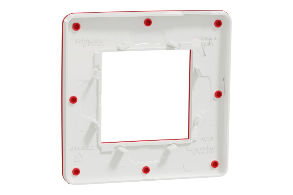 Рамка 1-постова Unica New, Червона/білий (NU280213)