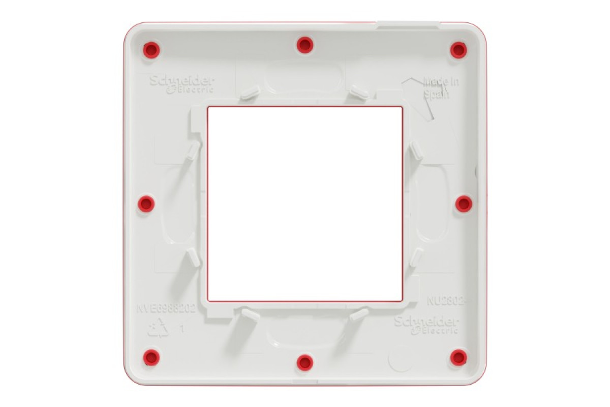 Рамка 1-постова Unica New, Червона/білий (NU280213)