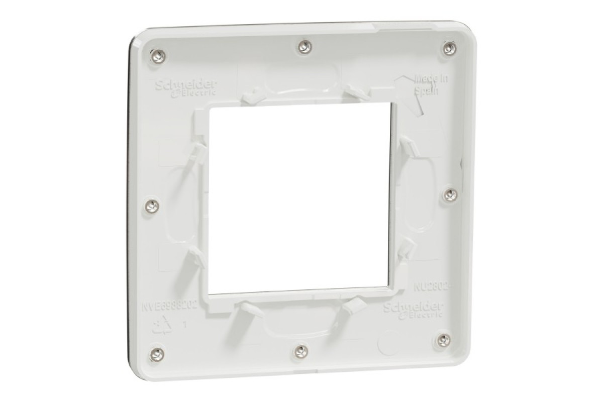 Рамка 1-постова Матовий хром/білий Unica New Studio Metal (NU280255M)