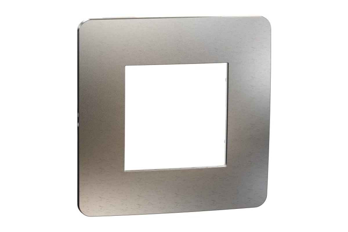 Рамка 1-постова Матовий хром/білий Unica New Studio Metal (NU280255M)