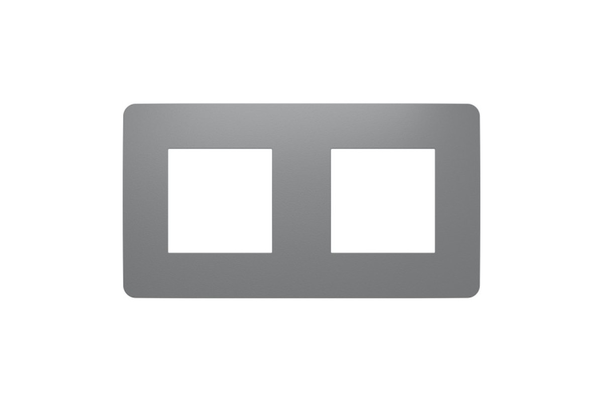 Рамка 2-постова Unica New, Димчато-сірий/білий (NU280421)