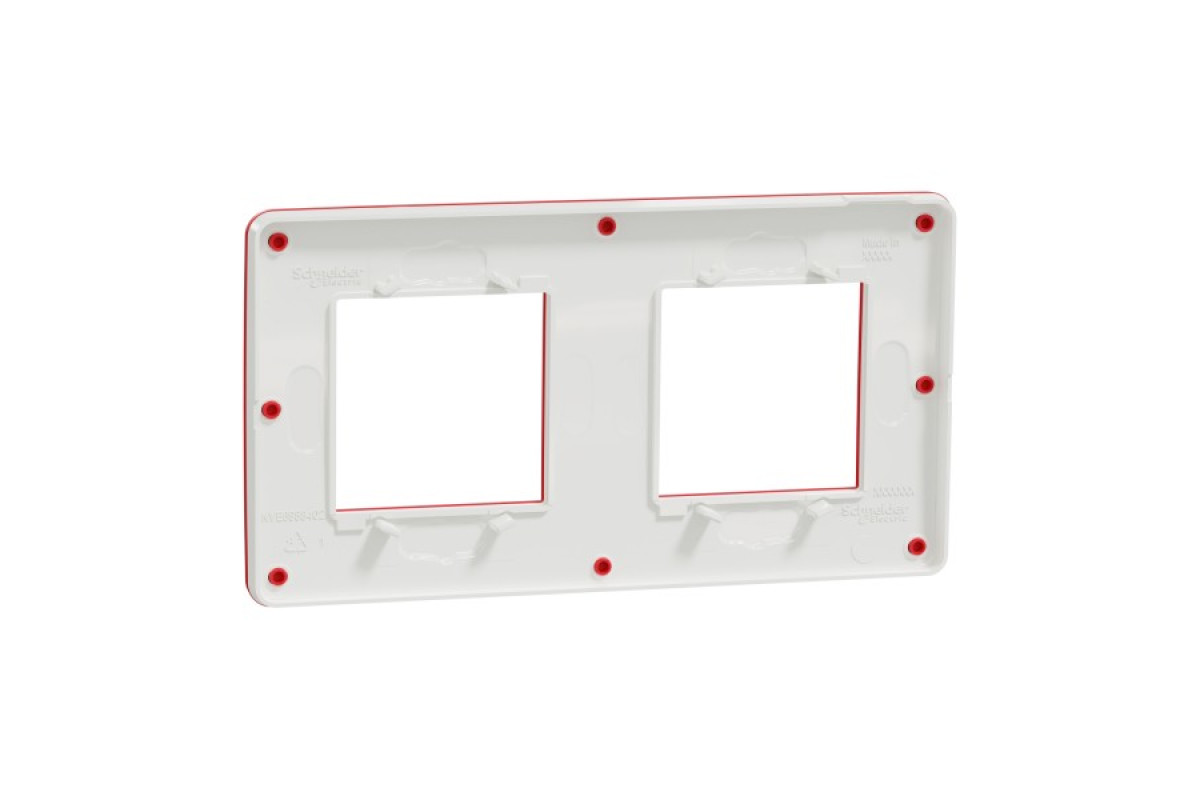 Рамка 2-постова Unica New, Червона/білий (NU280413)