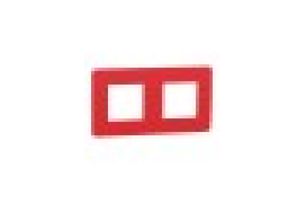 Рамка 2-постова Unica New, Червона/білий (NU280413)