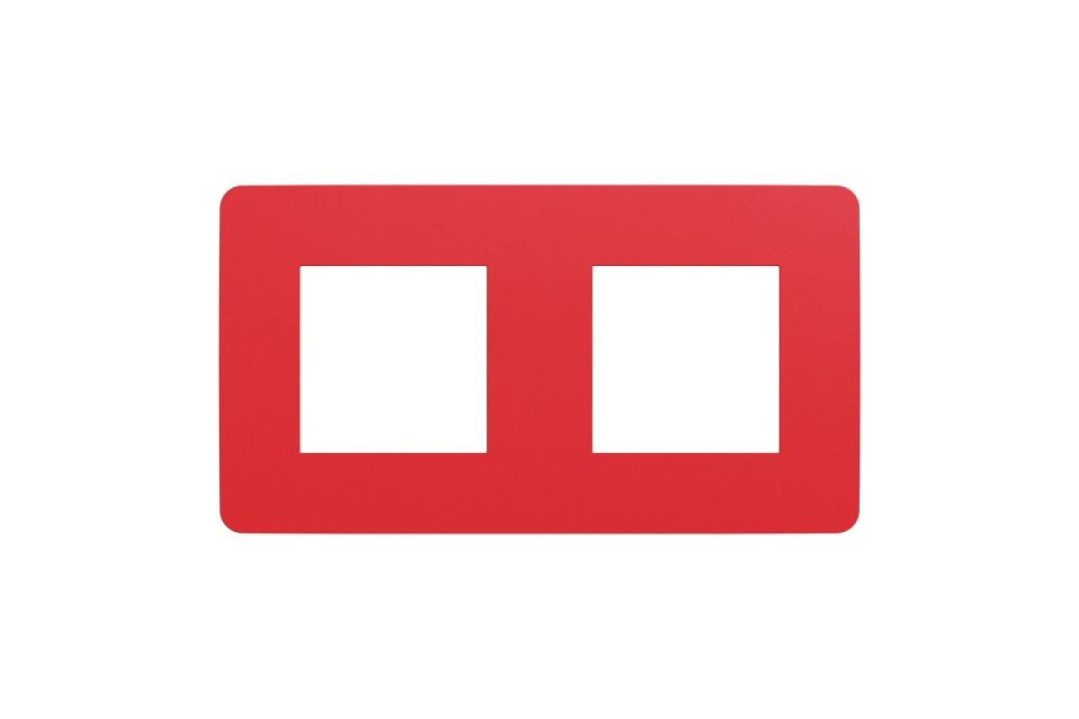 Рамка 2-постова Unica New, Червона/білий (NU280413)