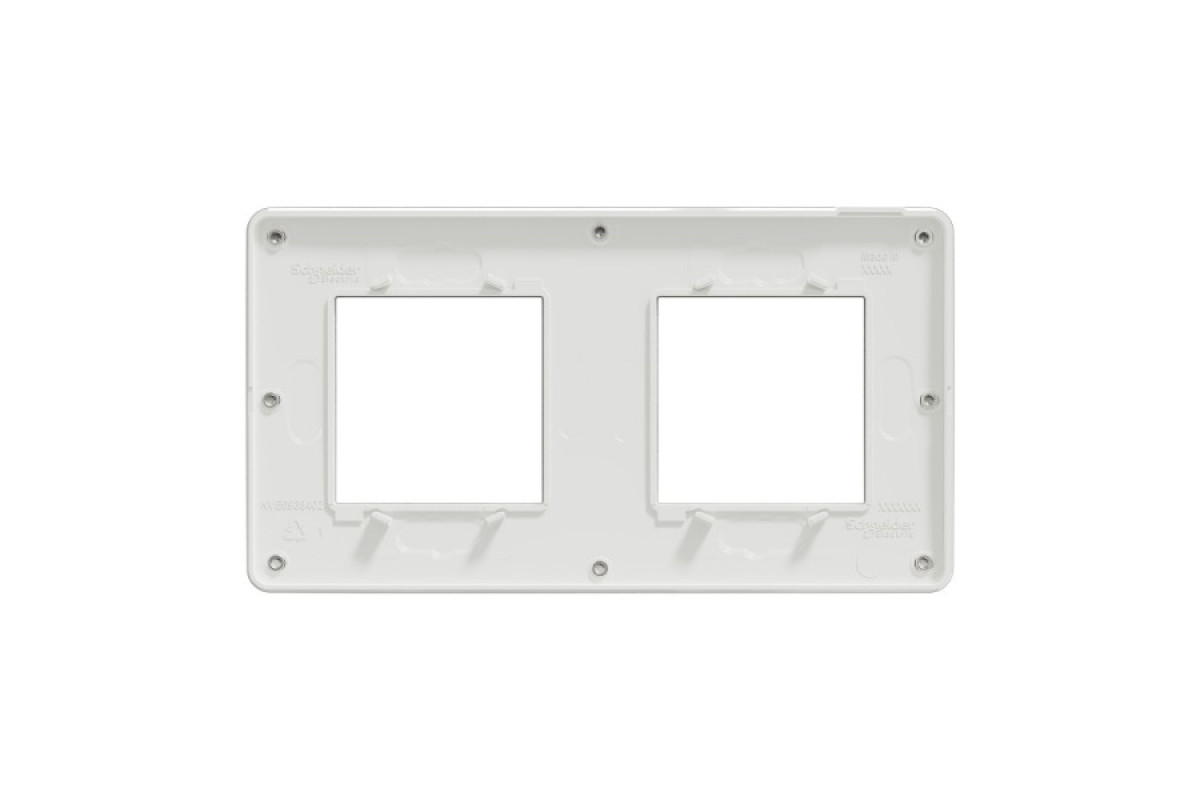 Рамка 2-постова Матовий хром/білий Unica New Studio Metal (NU280455M)