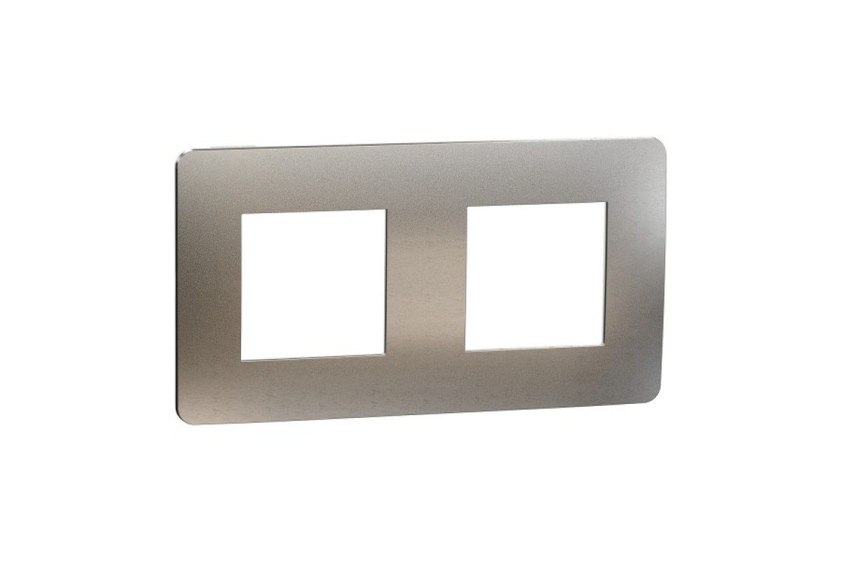 Рамка 2-постова Матовий хром/білий Unica New Studio Metal (NU280455M)