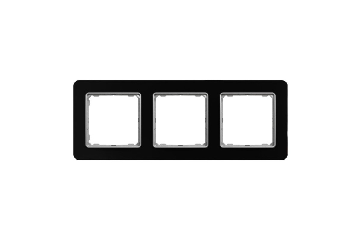 Рамка 3-постовая Искусственное черное стекло Sedna Elements (SDD361803)