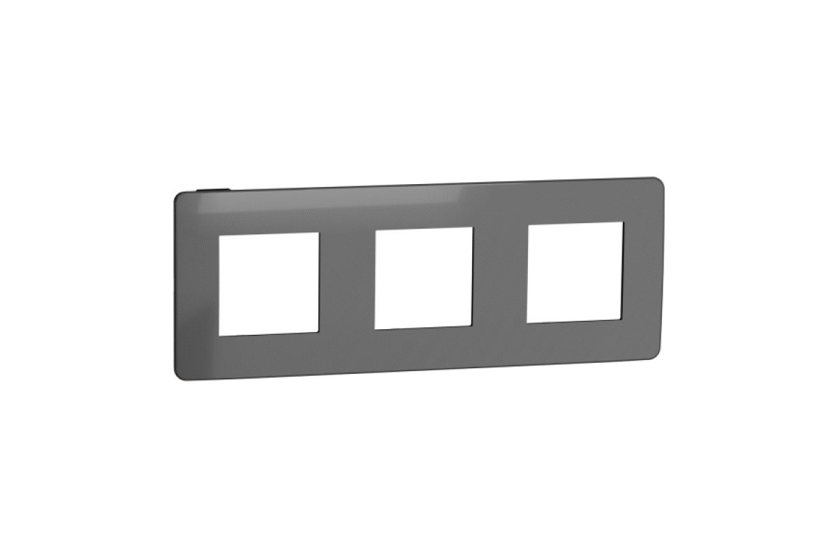 Рамка 3-постова Unica New, Нікель/антрацит (NU280653)