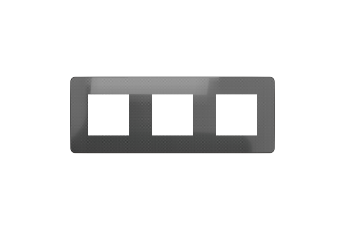 Рамка 3-постова Unica New, Нікель/антрацит (NU280653)