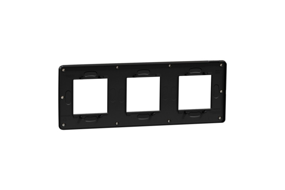 Рамка 3-постова Матовий хром/антрацит Unica New Studio Metal (NU280656M)