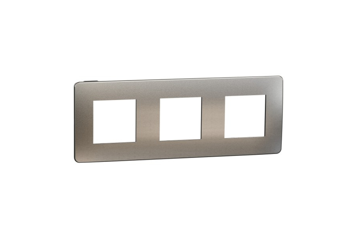 Рамка 3-постова Матовий хром/антрацит Unica New Studio Metal (NU280656M)