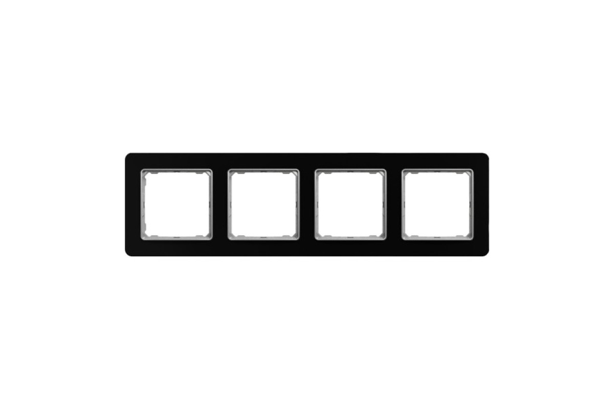 Рамка 4-постовая Искусственное черное стекло Sedna Elements (SDD361804)