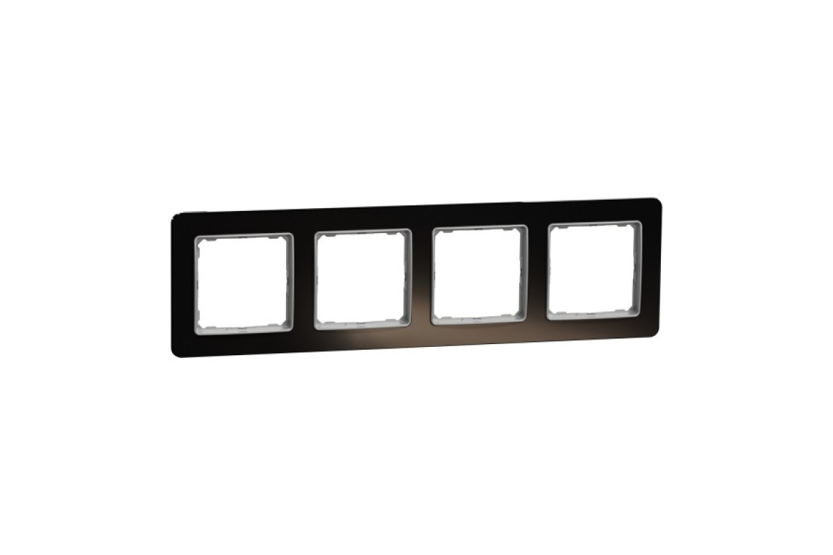 Рамка 4-постовая Искусственное черное стекло Sedna Elements (SDD361804)