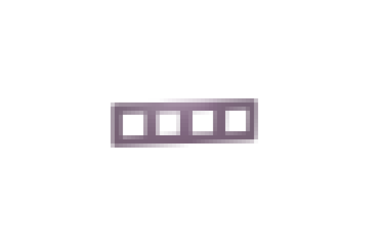 Рамка 4-постова Unica New, Ліловий/білий (NU280814)
