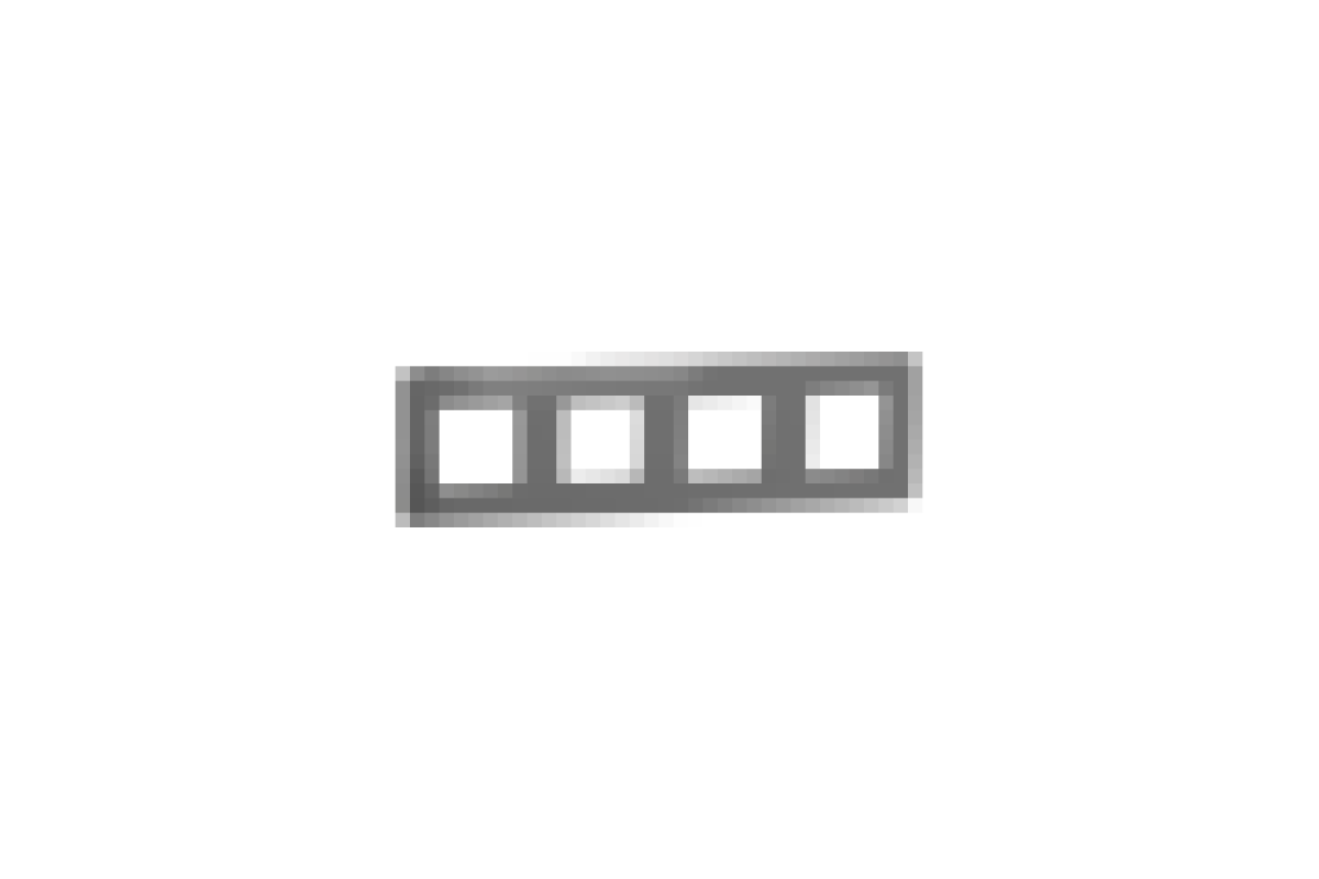 Рамка 4-постова Unica New, Нікель/антрацит (NU280853)