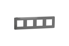 Рамка 4-постова Unica New, Нікель/антрацит (NU280853)