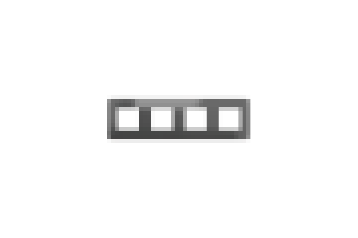 Рамка 4-постова Unica New, Нікель/антрацит (NU280853)