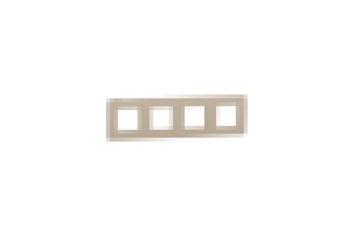 Рамка 4-постова Unica New, Пісочний/антрацит (NU280828)