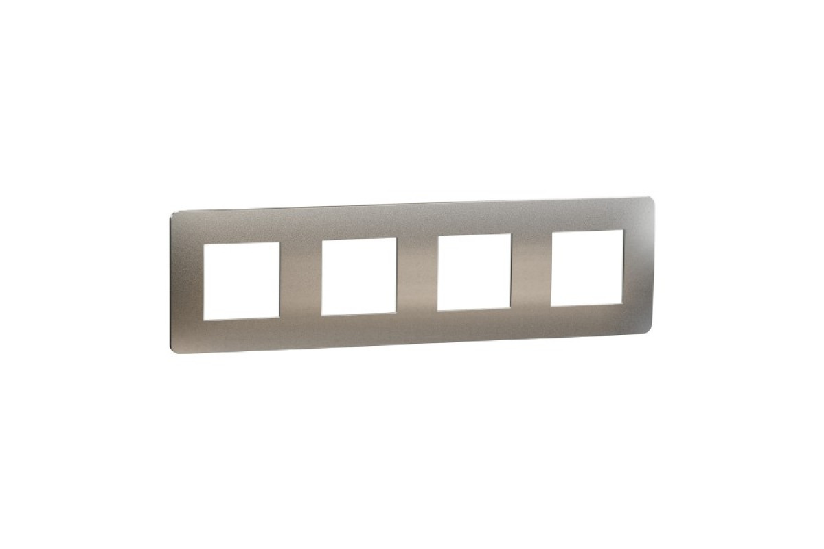 Рамка 4-постова Матовий хром/білий Unica New Studio Metal (NU280855M)