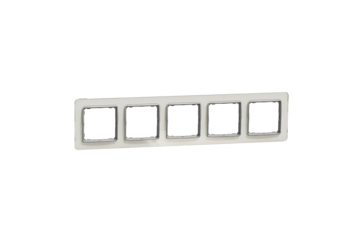 Рамка 5-постова Штучне Біле скло Sedna Elements (SDD360805)