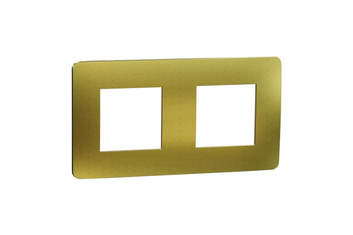 Рамка Unica Studio Metal, 2 пости, 2 x 2 модуля, золото або беж (NU280460M)