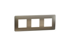 Рамка Unica Studio Metal, 3 пости, 3 x 2 модуля, бронза або беж (NU280651M)