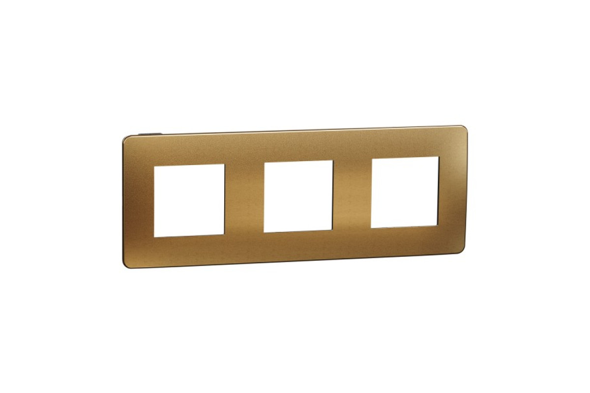 Рамка Unica Studio Metal, 3 пости, мідь (NU280658M)