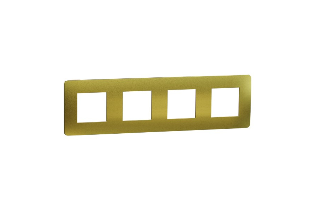 Рамка Unica Studio Metal, 4 пости, 4 x 2 модуля, золото або беж (NU280860M)